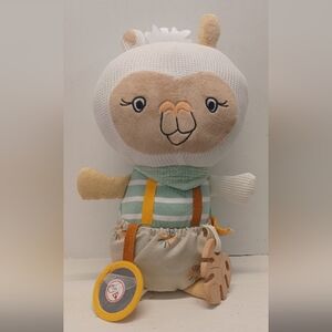 Coco Village 13" Llama Sensory Stuffed Plush Toy Boho Earthy Colors Wood Teether